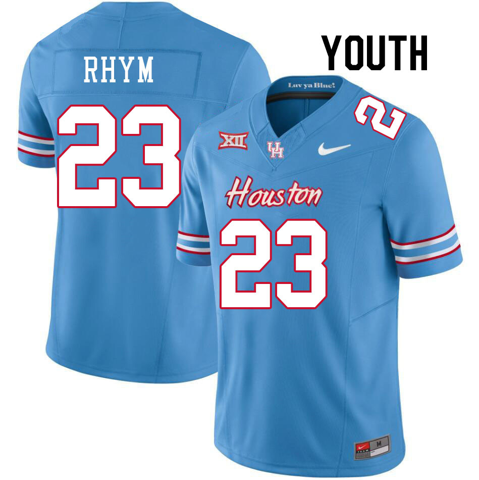 Youth #23 JD Rhym Houston Cougars College Football Jerseys Stitched-Oilers